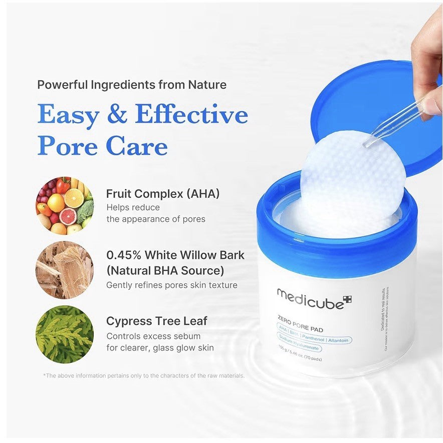 MEDICUBE Zero Pore Pad 155G 70 Pads | Anti-Aging Firm Skincare
