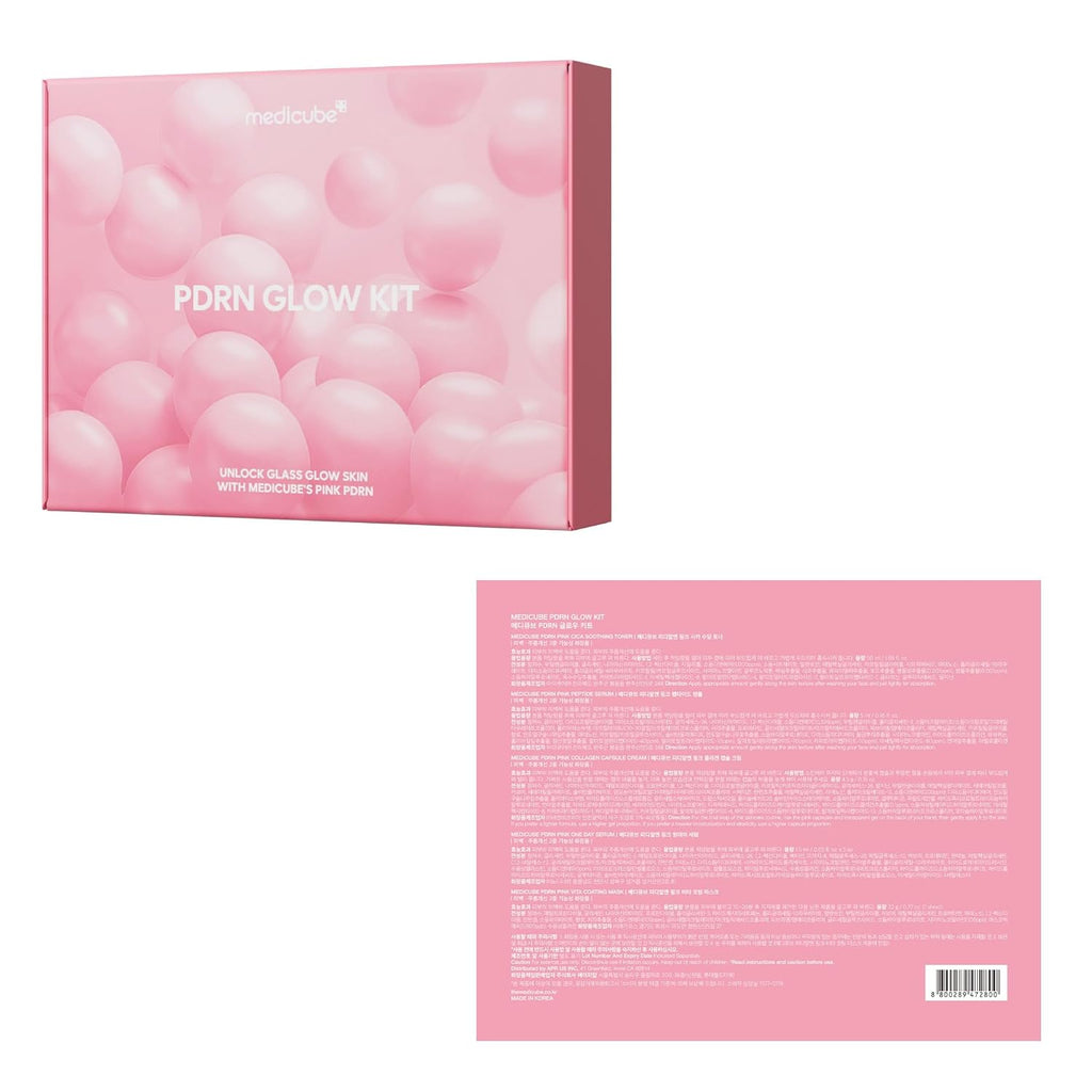 Medicube Salmon DNA PDRN Trial Kit | Glass Glow Mini Skincare Set with Toner, Se