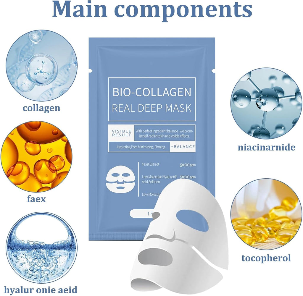 Biodance Collagen Mask, Biodance Collagen Mask Overnight, Bio Collagen Face Mask, Biodance Bio-Collagen Real Deep Mask (5PCS)