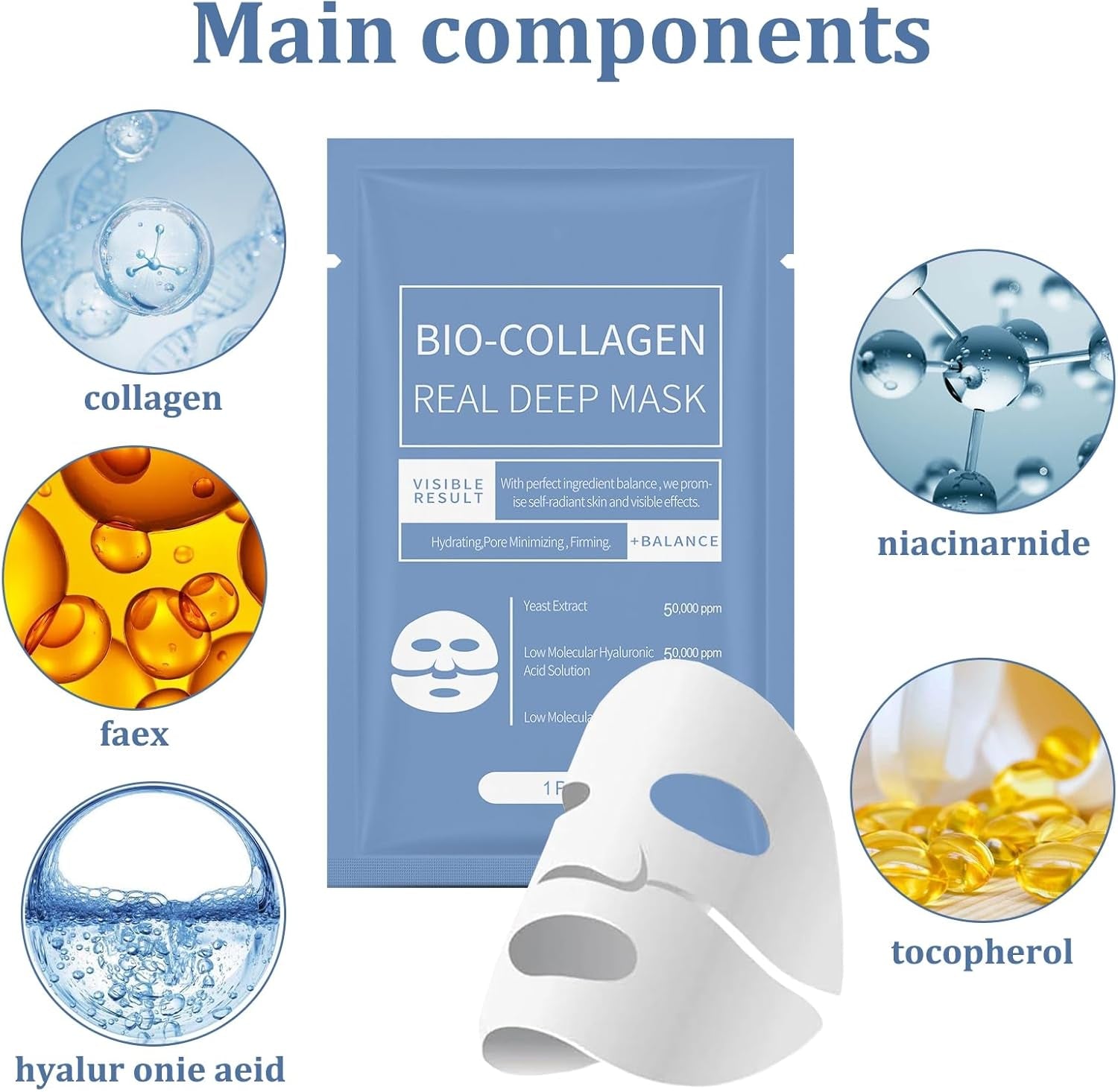 Biodance Collagen Mask, Biodance Collagen Mask Overnight, Bio Collagen Face Mask, Biodance Bio-Collagen Real Deep Mask (5PCS)